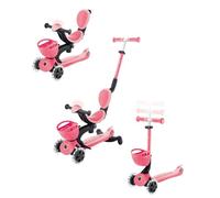 GLOBBER GO-UP Baby Lights 360° - Patinete, triciclo y rueda para niños - Vehículo infantil regulable en altura - 3 ruedas hasta 9 años - ruedas LED de colores - rosa pastel