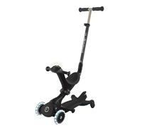 Globber GO•UP Deluxe Lights 360 - Patinete escalable de 3 Ruedas con Asiento y módulo 360, para niños de 15 Meses a 6 años, Color Negro