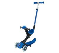 GLOBBER GO-UP Deluxe Lights - Rueda 3 en 1 para montar en bicicleta y scooter, ajustable, ruedas LED, módulo de luz, color azul