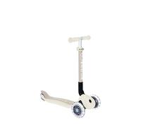 GLOBBER JUNIOR Foldable Lights ECO - Patinete 120/80 mm, ABEC 9, 3 ruedas, luz LED, color blanco coco