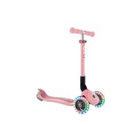 GLOBBER JUNIOR Foldable Lights - Patinete 120/80 mm, ABEC 9, 3 ruedas, LED, color rosa pastel