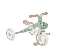 GLOBBER Learning Trike 2 en 1 Plus ECO - Bicicleta y triciclo para niños, 8/7", sillín TPR regulable en altura, verde salvia