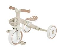 GLOBBER Learning Trike 2 en 1 Plus Eco - Triciclo y bicicleta para niños, 8/7", sillín TPR regulable en altura, color gris