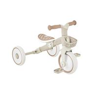 GLOBBER Learning Trike 2 en 1 Plus Eco - Triciclo y bicicleta para niños, 8/7", sillín TPR regulable en altura, color gris
