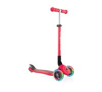 Globber - PRIMO FOLDABLE LIGHTS - Patinete de 3 ruedas plegable e iluminado para niños de 3 a 7 años + , Rojo