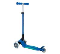 Globber Primo Plegable Plus Lights - Patinete de 3 Ruedas para niños de 3 a 9 años, Color Azul Oscuro