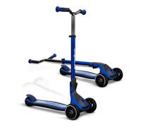 GLOBBER ULTIMUM - Patinete Infantil para Adultos, 125/90 mm Extra Ancho, ABEC 7, 3 Ruedas, Altura Ajustable, Color Azul Oscuro