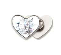 Globe Big Ben Torre Eiffel - Broche de metal con diseño de corazón y pintura de acuarela