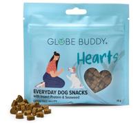 Globe Buddy Hearts - Proteína de insectos y algas, aperitivos semihúmedos sin cereales para perros, golosinas suaves para todas las razas y etapas de la vida, 75 g (proteína de insectos y algas)
