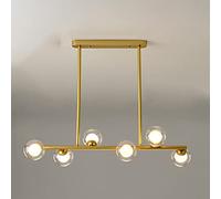 Globe Chandelier Linear Light Fixture Molecular Swith Glass Shade, for Dining Room Bedroom Living Farmhouse