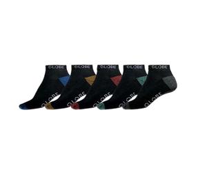 Globe Ingles Tobillo Calcetines Köchelsocken Deportivos 5er Paquete Negro Nuevo