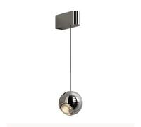Globe LED Wall Light Fixture Creative Globe Aluminum Wall with Clear Glass Shade, 3 Color Mode Nordic Retractable Hanging Wire Wall Lamp 5W Contemporary Art Deco Lighting(Mirro