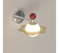 Globe LED Wall Sconce Chrome Wall Light Creative Room Bedside Wall Mount Lamp, 5W Cream Style Acrylic Home Decor Lighting Fixture For Bedroom Living Room Cafe Living R