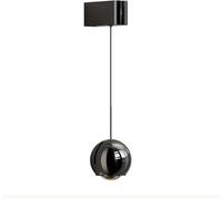 Globe Wall Light Fixture Creative Globe Aluminum Wall with Clear Glass Shade, 3 Color Mode Nordic Retractable Hanging Wire Wall Lamp 5W Contemporary Art Deco Lighting(Pearl Bla