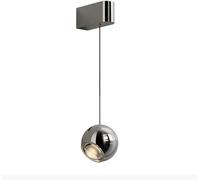 Globe Wall Light Fixture Creative Globe Aluminum Wall with Clear Glass Shade, 3 Color Mode Nordic Retractable Hanging Wire Wall Lamp 5W Contemporary Art Deco Lighting(Mirror Ch