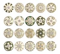 GlobeeCraft 20 Tiradores y pomos verde oliva pintados a mano, pomos cajones ceramica artesanal atemporal, pomo puerta armario elegante, tiradores vintage y puxadores para moveis