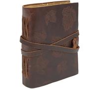 GlobeeCraft diario vintage en cuero marrón oscuro, cuaderno piel 21x16 cm para adultos, libreta de viaje práctica, agenda de piel atemporal, cuaderno diario perfecto como libro de viaje para escribir