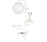 Globen Lighting Aplique con estantes metal, cristal blanco 62cm