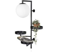 Globen Lighting Aplique con estantes metal, cristal negro 62cm