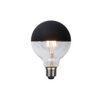 Globen Lighting Bombilla Glob LED Transparente. parte superior espejada negra. e27. 2.8w e27. 4w