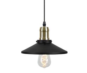 Globen Lighting Lámpara colgante Disc mini negro mate-latón cepillado