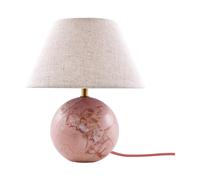 Globen Lighting Lámpara de mesa Castello 24 Mármol rosa empolvado. pantalla blanca