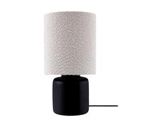 Globen Lighting Lámpara de mesa Florian Blanco bouclé/negro. Ø20x39 cm