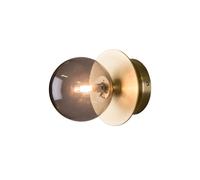 Globen Lighting Lámpara de pared Art Deco IP44 Humo/latón cepillado