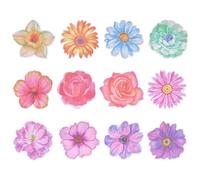 GLOBLELAND 12 blocs de 240 hojas de notas adhesivas de flores de acuarela, bonitos blocs de notas autoadhesivas para recordatorios, diario, reuniones, planificadores de oficina, amantes de las