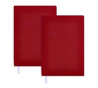 GLOBLELAND 2 fundas para libros de tela de color rojo oscuro con cinta de 7 x 13 pulgadas, fundas lavables de hasta 8,5 x 9,5 pulgadas, fundas ajustables, protección de libro de bolsillo para cuaderno