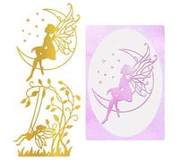 GLOBLELAND 2 Piezas Elfos Hada Luna Columpio Placa De Lámina Caliente Placas De Metal Plantilla para Hacer Tarjetas, Álbum De Fotos De Álbum De Recortes