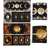 GLOBLELAND 2 piezas fases lunares titular de cartas de tarot de poliéster floral grande bolsa de almacenamiento para cartas del tarot y tarjetas de adivinación Accesorios para cartas de juego y tarot