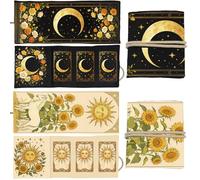 GLOBLELAND 2 piezas titular de tarjetas de tarot con motivos florales bohemios, sol, luna, caballo, poliéster, bolsa de almacenamiento grande para magia