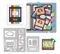 GLOBLELAND 2 piezas troqueles de Corte de Marco de Película de Viaje, Troqueles de Metal para Cámara de Viaje, Troqueles de Avión, Plantillas En Relieve para Hacer Tarjetas de Papel, Decoración