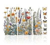 GLOBLELAND 3 calcomanías autoadhesivas de transferencia de muebles de flores silvestres de 6 x 12 pulgadas, mariposas y flores para decoración de dormitorio, sala de estar, escritorio, mesa