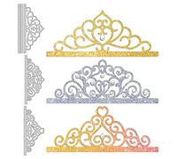 GLOBLELAND 3 Piezas de Princesas Coronas de Corte de Metal Queens Noblewomen Coronas troqueladas Plantillas de Estampado para Hacer Tarjetas de Papel, decoración de álbumes de