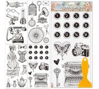 GLOBLELAND 4 hojas vintage Victorian Lady Rub on Transfer Stickers for Furniture 12x6inch Bicycle Transfer Decals Phonograph UV Self Adhesive Stickers for Bedroom Living Room Table Decor