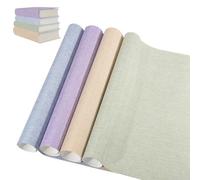 GLOBLELAND 4 pañuelos de 4 colores para encuadernar libros de 40 x 16 pulgadas, superficie de tejido de poliéster, parte trasera de papel, cubierta lavable y reutilizable, materiales para