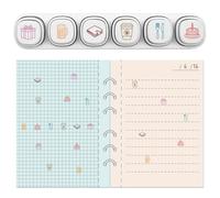 GLOBLELAND 6 piezas 6 estilos de sellos auto tintas temáticas diarias para la calificación de la cartera el café la cerveza los pasteles los tenedores mini sellos para el dibujo