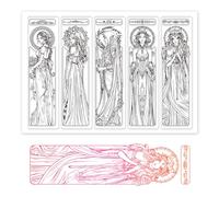 GLOBLELAND 8.27x5.83 pulgadas Princesa Marcapáginas Sello de Silicona Transparente Zorro Demonio Sellos Claros Elf Sello de Silicona para Diseño de Tarjetas DIY Relieve Diario