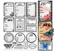 GLOBLELAND ATC - Sellos transparentes de silicona para manualidades, álbumes de recortes, 29,7 x 21 cm, sellos transparentes de silicona para hacer tarjetas, álbumes de fotos, diario, decoración del