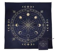 GLOBLELAND Eclipse Divination Tarot Paño Y Bolsa 30 Pulgadas Luna Y Estrella Tela De Terciopelo Grueso Mantel Divinación Circle Tarot Tarjeta Tarjeta Para Divinación Tarot Tarjeta Wiccan Habitación