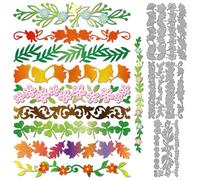 GLOBLELAND Flower Leaf Edge Cutting Dies Frame Lace Metal Die Cuts Flower Border Cutting Embossing Templates für Scrapbooking Crafts Paper Cards Making