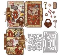 GLOBLELAND Monedero llave equipo marco troqueles para DIY scrapbooking metal cerradura moldes de corte troqueles para hacer tarjetas, repujado, álbum de fotos, decoración de manualidades