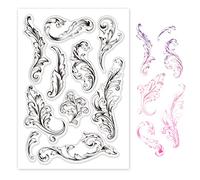 GLOBLELAND patrón de Hoja Transparente Sello de Silicona Sellos Silicona Scrapbooking para Album de Recortes Album de Fotos Decorativo