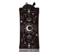 GLOBLELAND Pieza Estuche para Gafas Sol Luna Estrella Funda de Cuero PU Estilo Tarot Protector con Apertura a Presión Diseño Místico y Astral Accesorio de Viaje para Anteojos de Sol Unisex