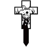 GLOBLELAND Placa conmemorativa para cementerios en forma de ciervo en forma de cruz para cementerios, estaca de jardín resistente al agua para jardines y tumbas