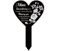 GLOBLELAND Placas conmemorativas en forma de corazón para mamá, adornos de tumba de mamá, acrílico, impermeable, para recuerdo, estaca, marcadores de estaca conmemorativa, regalo de condolencias para
