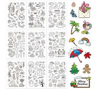 GLOBLELAND Rich Styles, Sello acrílico, Bloques de Sellos Transparentes, Sello de Goma Transparente para Hacer Tarjetas, decoración de álbumes de Recortes, Palabras, Diario, álbum de Bricolaje