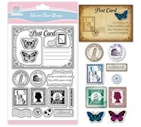 GLOBLELAND Sello transparente de mariposa vintage para tarjetas postales, hacer tarjetas, diario retro, sello de correo aéreo, sello de silicona para manualidades, álbum de fotos, decoración